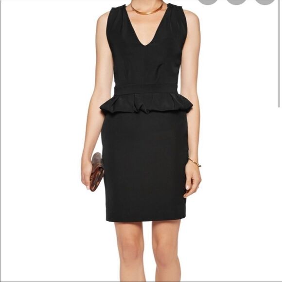 Maje Structured Peplum Dress Black 2 - Picture 13 of 13